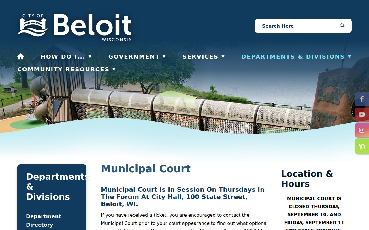 Beloit court docket courtroom and clerk contact details